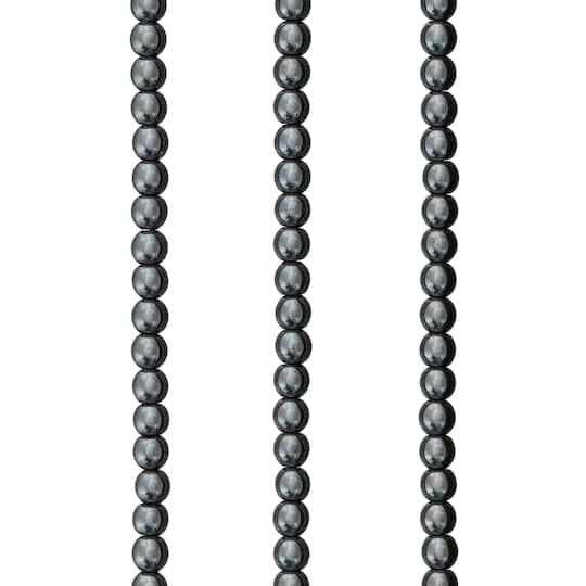 12 Pack: Gray Hematite Round Beads, 4mm by Bead Landing™